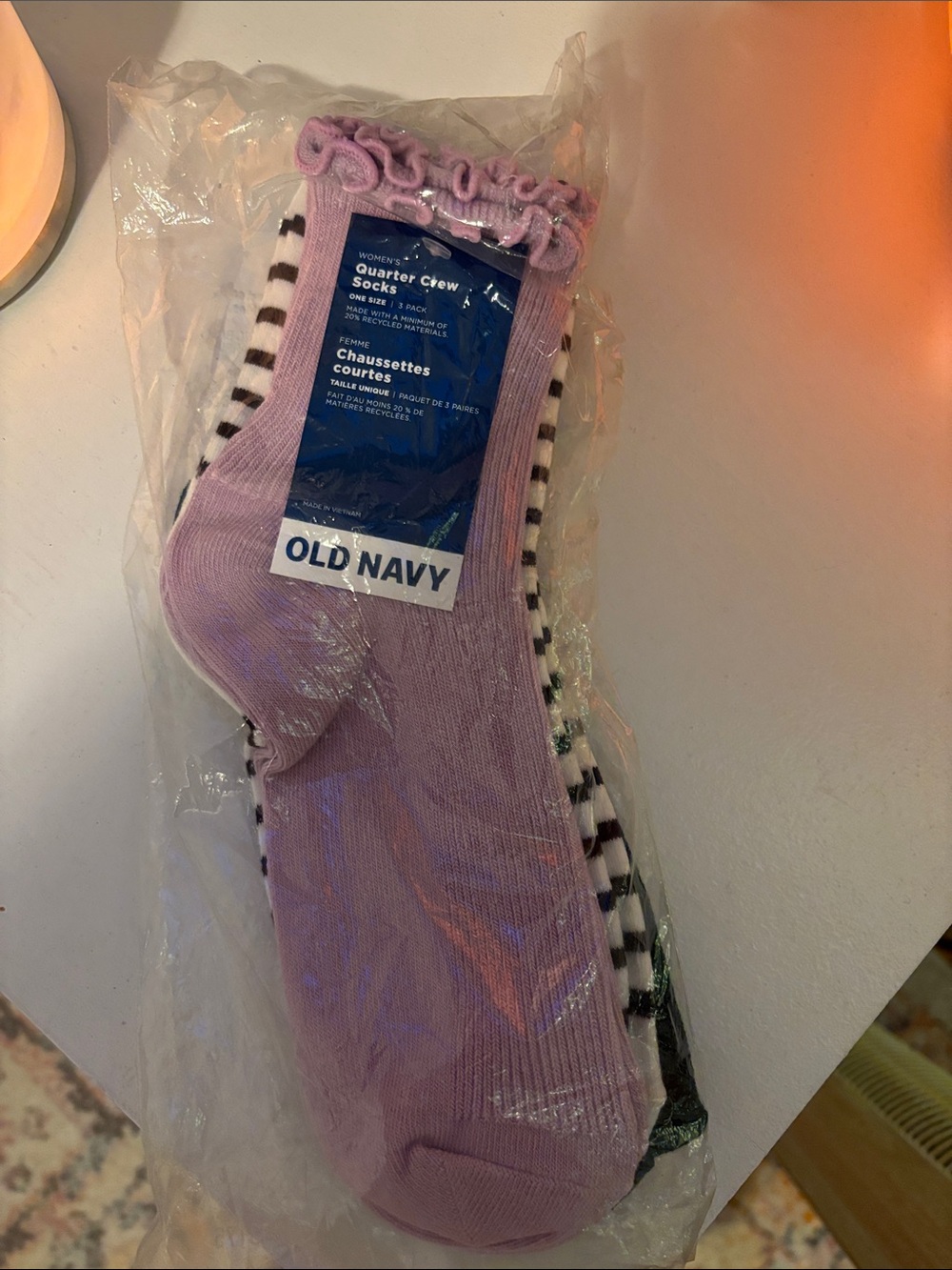 Old Navy Lavender Quarter Crew Socks - 3 Pack